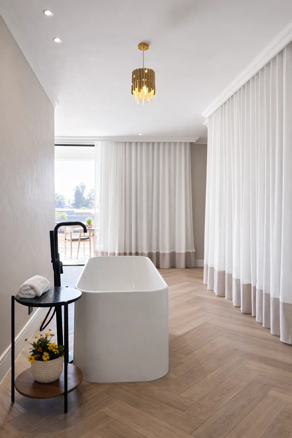 Presidential suite bath at White Drift Boutique Hotel